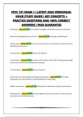 PSYC 101 EXAM 1 &vert; LATEST 2026 VERSION&vert;48-HOUR STUDY GUIDE &vert; KEY CONCEPTS &plus; PRACTICE QUESTIONS AND 100&percnt; CORRECT ANSWERS &vert; PASS GUARANTEE