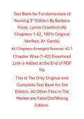 Test Bank Fundamentals of Nursing 3rd Edition By Barbara Yoost&comma; Lynne Crawford