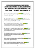 PSYCHOLOGY 101 MIDTERM EXAM STUDY GUIDE &vert; LATEST 2026 VERSION&vert;48-HOUR STUDY GUIDE &vert; KEY CONCEPTS &plus; PRACTICE QUESTIONS AND 100&percnt; CORRECT ANSWERS &vert; PASS GUARANTEE