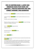 PSYC 101 EXAM 4 &vert; LATEST 2026 VERSION&vert;48-HOUR STUDY GUIDE &vert; KEY CONCEPTS &plus; PRACTICE QUESTIONS AND 100&percnt; CORRECT ANSWERS &vert; PASS GUARANTEE