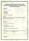 PHYS250L FINAL UPDATED EXAM WITH MOST TESTED QUESTIONS AND ANSWERS &vert; GRADED A&plus; &vert; ASSURED SUCCESS WITH DETAILED RATIONALES