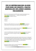 PSYC 101 MIDTERM EXAM 1 &vert; LATEST 2026 VERSION&vert;48-HOUR STUDY GUIDE &vert; KEY CONCEPTS &plus; PRACTICE QUESTIONS AND 100&percnt; CORRECT ANSWERS &vert; PASS GUARANTEE