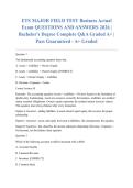 ETS MAJOR FIELD TEST Business Actual Exam QUESTIONS AND ANSWERS 2026 &vert; Bachelor's Degree Complete Q&A Graded A&plus; &vert; Pass Guaranteed - A&plus; Graded