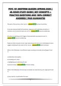 PSYC 101 MIDTERM QUIZZES &lpar;SPRING 2026&rpar; &vert; 48-HOUR STUDY GUIDE &vert; KEY CONCEPTS &plus; PRACTICE QUESTIONS AND 100&percnt; CORRECT ANSWERS &vert; PASS GUARANTEE