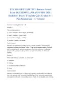ETS MAJOR FIELD TEST Business Actual Exam QUESTIONS AND ANSWERS 2026 &vert; Bachelor's Degree Complete Q&A Graded A&plus; &vert; Pass Guaranteed - A&plus; Graded