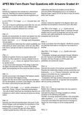 APES Mid-Term Exam Test Questions with Answers Graded A&plus;