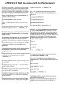 APES Unit 6 Test Questions with Verified Answers