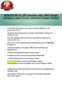 HESI Exit RN V3 &vert;160 Questions with 100&percnt; Correct Answers &vert; Latest Version &lpar;2026&sol;2027&rpar; Expert Verified