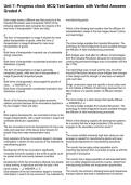 Unit 7&colon; Progress check MCQ Test Questions with Verified Answers Graded A
