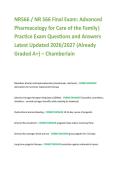 NR566 &sol; NR 566 Final Exam&colon; Advanced  Pharmacology for Care of the Family&vert;  Practice Exam Questions and Answers  Latest Updated 2026&sol;2027 &lpar;Already  Graded A&plus;&rpar; &ndash; Chamberlain 