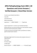 APEA Pathophysiology Exam 2026 &vert; All Questions and Correct Answers &vert; Verified Answers &vert; Brand New Version