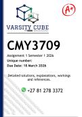 CMY3709 Assignment 1 &lpar;DETAILED ANSWERS Semester 1 2026 - DISTINCTION GUARANTEED