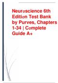 Test Bank for Neuroscience&comma; 6th Edition by Purves &ndash; Complete Chapters 1&ndash;34 with Verified Questions &lpar;2026&ndash;2027&rpar;