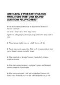 WSET LEVEL 2 WINE CERTIFICATION FINAL STUDY SHEET 2026 SOLVED QUESTIONS FULLY CORRECT