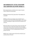 HMX IMMUNOLOGY ACTUAL EXAM PAPER 2026 QUESTIONS SOLUTIONS GRADED A&plus;