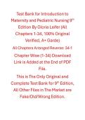 Test Bank Introduction to Maternity and Pediatric Nursing 9th Edition By Gloria Leifer