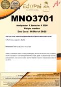 MNO3701 Assignment 1 &lpar;COMPLETE ANSWERS&rpar; Semester 1 2026 - DUE March 2026
