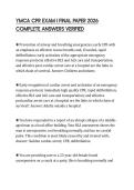 YMCA CPR EXAM I FINAL PAPER 2026 COMPLETE ANSWERS VERIFIED