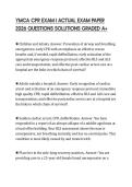 YMCA CPR EXAM I ACTUAL EXAM PAPER 2026 QUESTIONS SOLUTIONS GRADED A&plus;