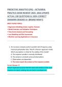 PREDICTIVE ANALYTICS &lpar;PA&rpar; &ndash; ACTUARIAL  PRACTICE EXAM NEWEST 2025- 2026 UPDATE  ACTUAL 100 QUESTIONS & 100&percnt; CORRECT  ANSWERS GRADED A&plus; &lpar;BRAND NEW&excl;&excl;&rpar;