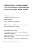 HOLE'S ANATOMY & PHYSIOLOGY EXAM 1 CHAPTERS 1-3 COMPREHENSIVE EXAM 2026 QUESTIONS WITH FULLY SOLVED ANSWERS