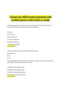 Critical Care HESI &ndash; Practice Questions with Verified Answers &ndash; 2025&sol;2026 &ndash; A&plus; GradeCritical Care HESI Practice Questions &mdash; Verified Prep  &lpar;A&plus; Grade&rpar;