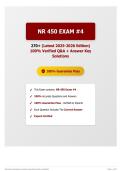 NR 450 Exam -4 270&plus; &lpar;Latest 2026&sol;2027 Edition&rpar; 100&percnt; Verified Q&A &plus; Answer Key Solutions