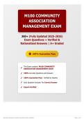 M100 COMMUNITY ASSOCIATION MANAGEMENT EXAM 360&plus; &lpar;Fully Updated 2025-2026&rpar; Exam Questions &plus; Verified & Rationalized Answers   A&plus; Graded