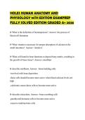 HOLES HUMAN ANATOMY AND PHYSIOLOGY 16TH EDITION EXAMPREP FULLY SOLVED EDITION GRADED A&plus; 2026