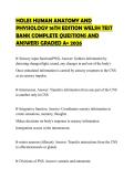 HOLES HUMAN ANATOMY AND PHYSIOLOGY 16TH EDITION WELSH TEST BANK COMPLETE QUESTIONS AND ANSWERS GRADED A&plus; 2026