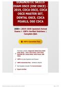 Diagnostic Skills Exam OSCE &lpar;DSE OSCE&rpar; - 2019&comma; CDCA OSCE&comma; CDCA OSCE MASTER SET&comma; Dental OSCE&comma; CDCA Pearls&comma; DSE CDCA 1800&plus; &lpar;2025-2026 Updated&rpar; Solved Exams &plus; 100&percnt; Verified Solutions   Complete Q&A