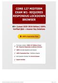 CONS 127 Midterm Exam W1- Requires Respondus LockDown Browser 65&plus; &lpar;Latest 2026&sol;2027 Edition&rpar; 100&percnt; Verified Q&A &plus; Answer Key Solutions