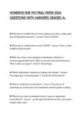 HONDROS NUR 195 FINAL PAPER 2026 QUESTIONS WITH ANSWERS GRADED A&plus;