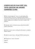 HONDROS NUR 200 EXAM SCRIPT 2026 TESTED QUESTIONS AND ANSWERS GUARANTEED TO PASS