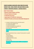 CREDIT BUSINESS ASSOCIATE &lpar;CBA&rpar; PRACTICE EXAM NEWEST 2025- 2026 UPDATE 100 QUESTIONS & 100&percnt;  CORRECT ANSWERS GRADED A&plus; &lpar;BRAND NEW&excl;&excl;&rpar; 