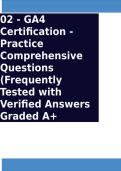 02 - GA4 Certification - Practice Comprehensive Questions &lpar;Frequently Tested&rpar; with Verified Answers Graded A&plus;