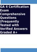 GA 4 Certification Exam Comprehensive Questions &lpar;Frequently Tested&rpar; with Verified Answers Graded A&plus;
