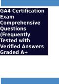 GA4 Certification Exam Comprehensive Questions &lpar;Frequently Tested&rpar; with Verified Answers Graded A&plus;