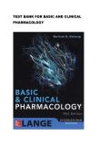 TEST BANK FOR BASIC AND CLINICAL PHARMACOLOGY GRADED A&plus;