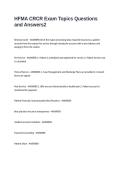 HFMA CRCR Exam Topics Questions and Answers
