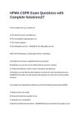 HFMA CSPR Exam Questions with Complete Solutions
