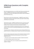 HFMA Exam Questions with Complete Solutions