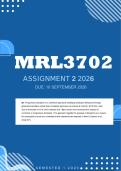 MRL3702 Assignment 2 2026 - Distinction &vert; Due 10 September 2026