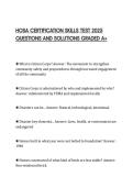 HOSA CERTIFICATION SKILLS TEST 2025 QUESTIONS AND SOLUTIONS GRADED A&plus;