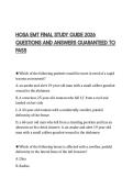 HOSA EMT FINAL STUDY GUIDE 2026 QUESTIONS AND ANSWERS GUARANTEED TO PASS