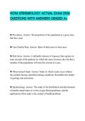 HOSA EPIDEMIOLOGY ACTUAL EXAM 2026 QUESTIONS WITH ANSWERS GRADED A&plus;