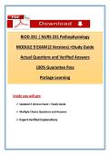 NURS 231&sol;BIOD 331 Pathophysiology Module 9 Exam &ndash; 2 Versions & Study Guide &vert; Portage Learning &vert; Latest 2026 Update&comma; A&plus; Graded 100&percnt; Verified