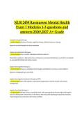 NUR 2459 &mdash; Rasmussen Mental Health Exam 1 &lpar;Modules 1&ndash;3&rpar; 2026&ndash;2027 Verified Questions & Answers&comma; A&plus; Grade