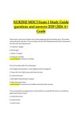 NUR2502 MDC3 Exam 1 Study Guide&comma; 2025&sol;2026 &ndash; Questions and Verified Answers&comma; A&plus; Grade