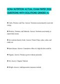 HOSA NUTRITION ACTUAL EXAM PAPER 2026 QUESTIONS WITH SOLUTIONS GRADED A&plus;